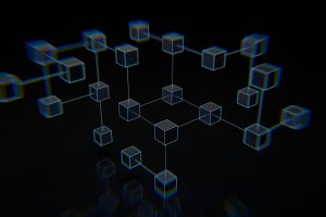 a group of cubes that are on a black surface
